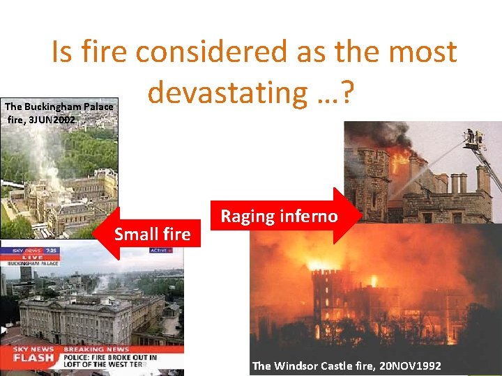  Is fire considered as the most The Buckingham Palace fire, 3 JUN 2002