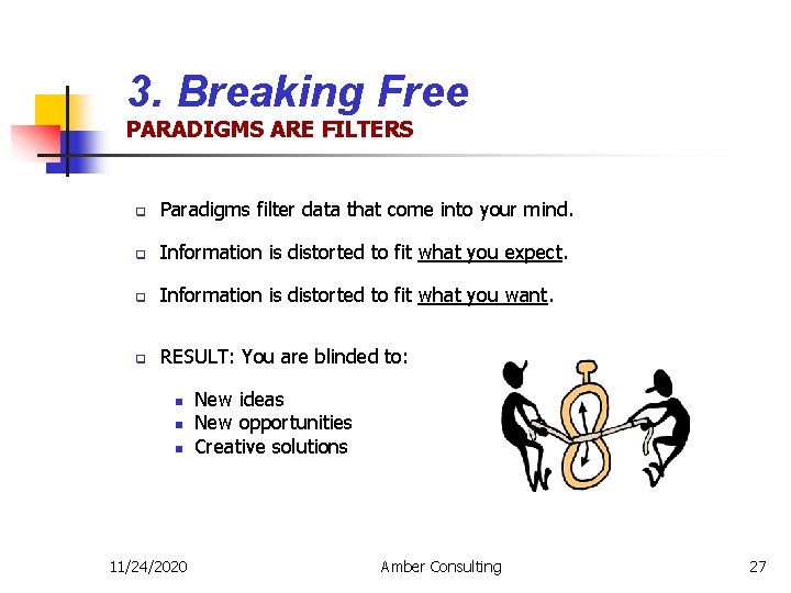 3. Breaking Free PARADIGMS ARE FILTERS q Paradigms filter data that come into your