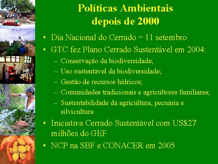 Políticas Ambientais depois de 2000 • Dia Nacional do Cerrado = 11 setembro •