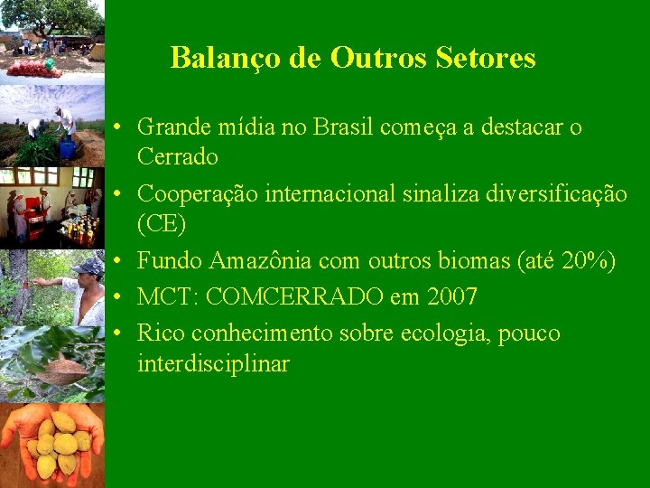 Balanço de Outros Setores • Grande mídia no Brasil começa a destacar o Cerrado