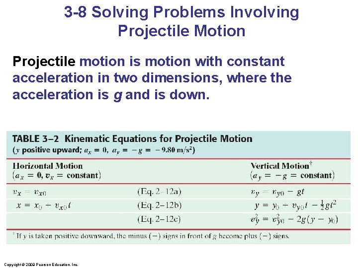 3 -8 Solving Problems Involving Projectile Motion Projectile motion is motion with constant acceleration