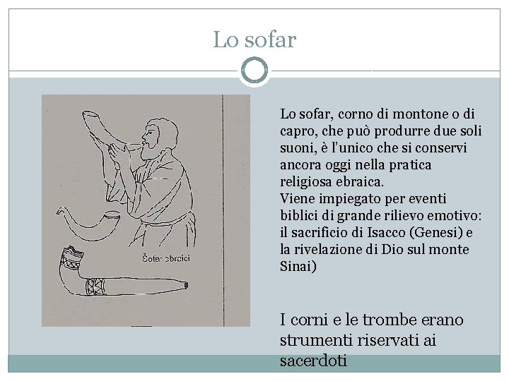 Lo sofar, corno di montone o di capro, che può produrre due soli suoni, Lo sofar, corno di montone o di capro, che può produrre due soli suoni,