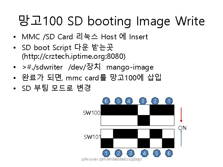 망고 100 SD booting Image Write • MMC /SD Card 리눅스 Host 에 Insert