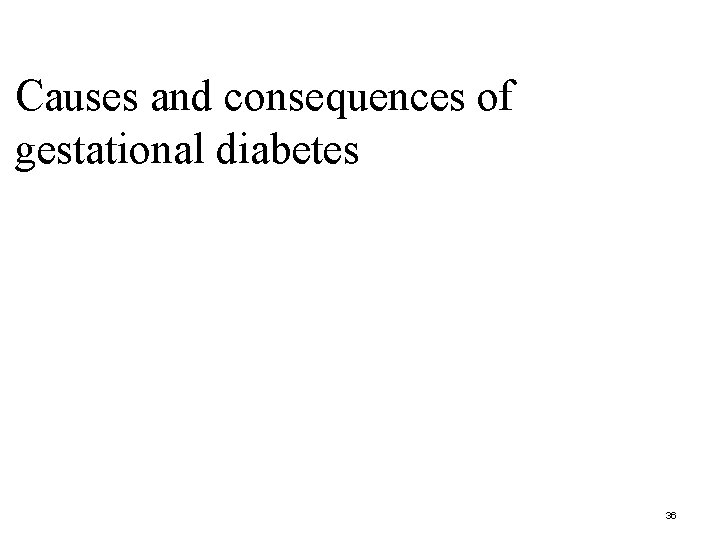 Causes and consequences of gestational diabetes 36 