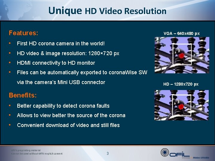 Unique HD Video Resolution Features: • • VGA – 640 x 480 px First