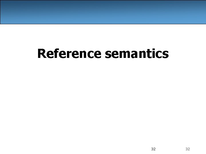 Reference semantics 32 32 