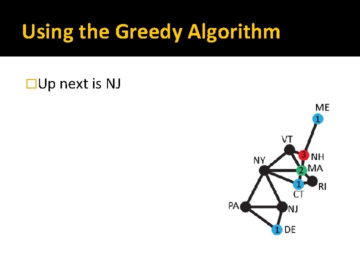 Using the Greedy Algorithm �Up next is NJ 