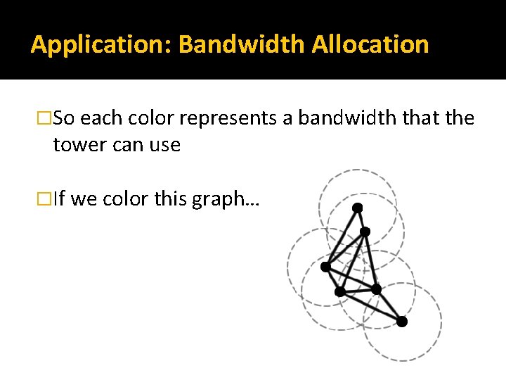 Application: Bandwidth Allocation �So each color represents a bandwidth that the tower can use