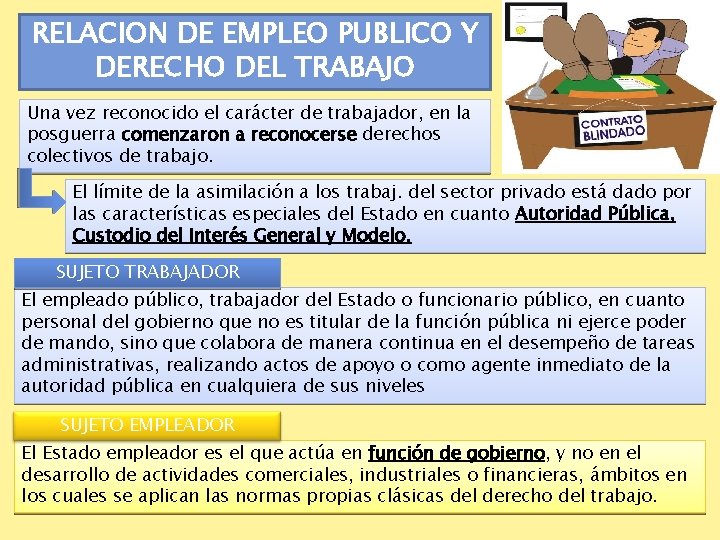 RELACION DE EMPLEO PUBLICO Y DERECHO DEL TRABAJO Una vez reconocido el carácter de