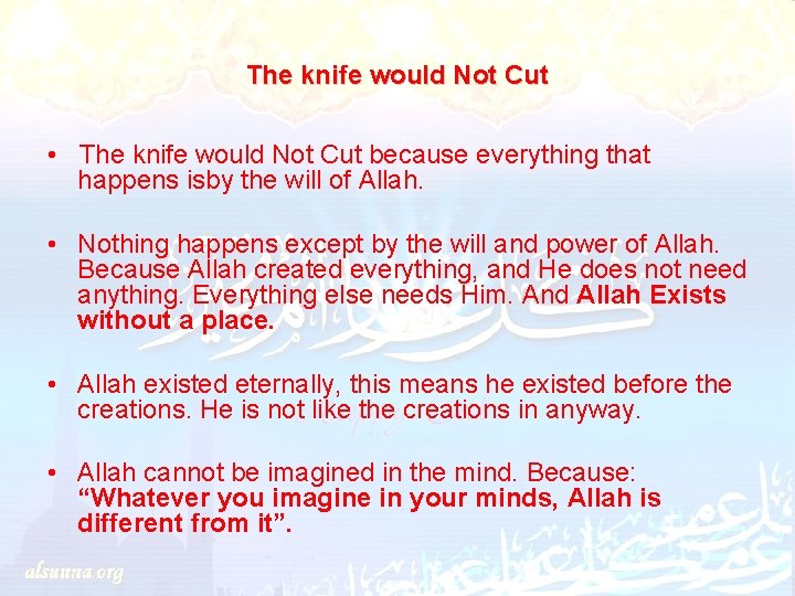 The knife would Not Cut • The knife would Not Cut because everything that
