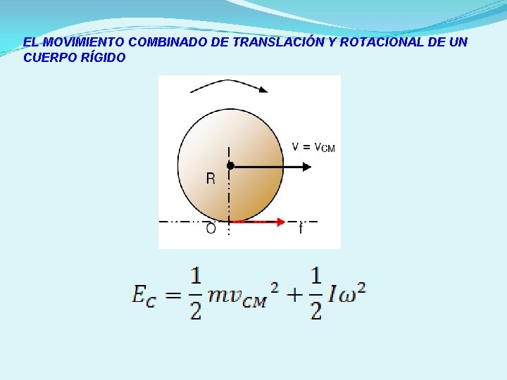 EL MOVIMIENTO COMBINADO DE TRANSLACIÓN Y ROTACIONAL DE UN CUERPO RÍGIDO 