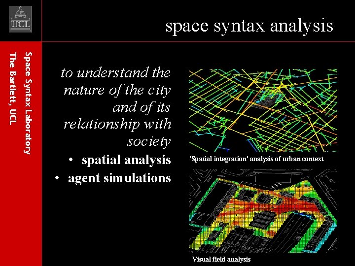 space syntax analysis Space Syntax Laboratory The Bartlett, UCL to understand the nature of