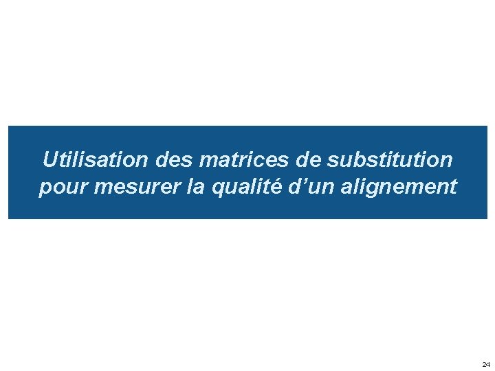 Utilisation des matrices de substitution pour mesurer la qualité d’un alignement 24 