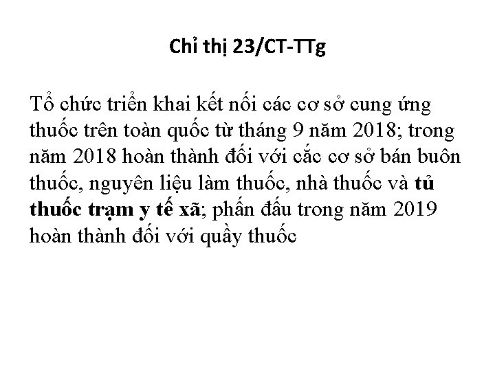 Chỉ thị 23/CT-TTg Tổ chức triển khai kết nối các cơ sở cung ứng