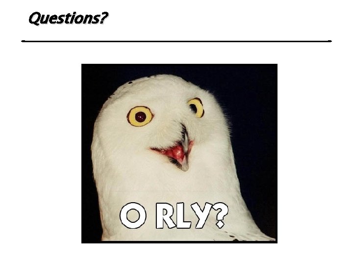 Questions? 