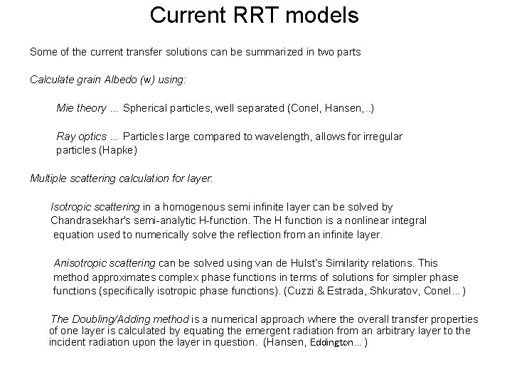 Current RRT models Some of the current transfer solutions can be summarized in two