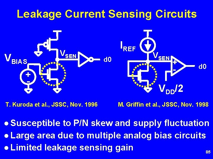 Leakage Current Sensing Circuits VBIAS VSEN + T. Kuroda et al. , JSSC, Nov.