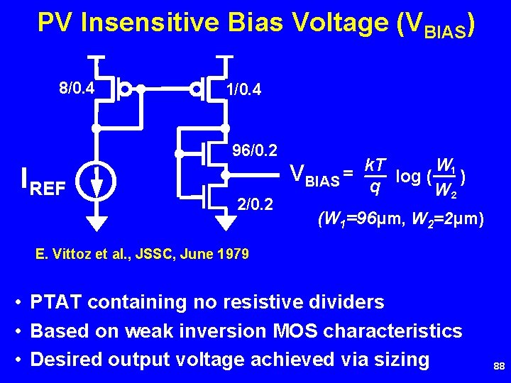 PV Insensitive Bias Voltage (VBIAS) 8/0. 4 1/0. 4 96/0. 2 IREF VBIAS =