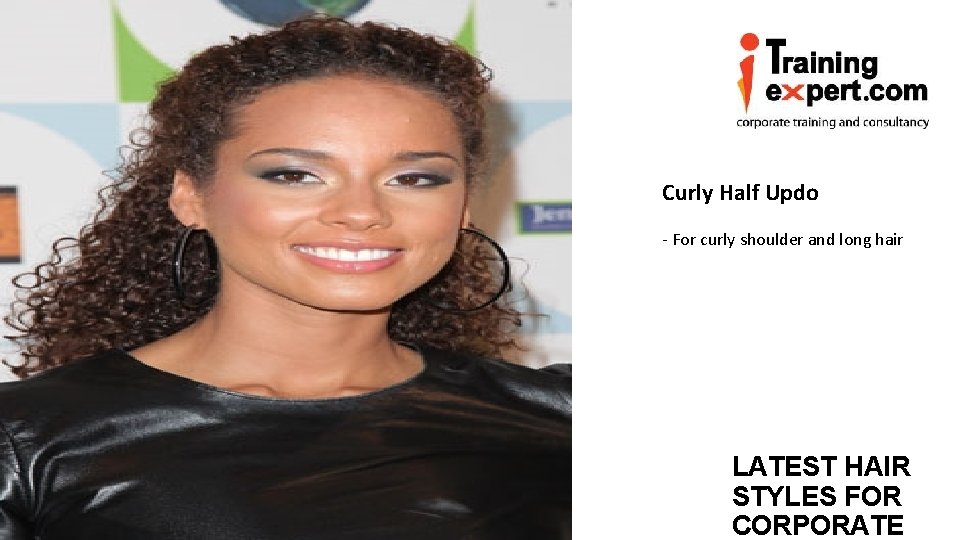 Curly Half Updo - For curly shoulder and long hair www. i. Training. Expert.