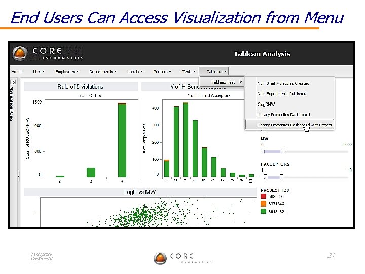 End Users Can Access Visualization from Menu 11/24/2020 Confidential 24 