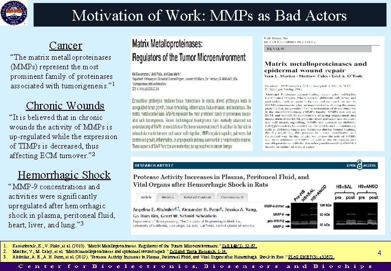 Motivation of Work: MMPs as Bad Actors Cancer “The matrix metalloproteinases (MMPs) represent the