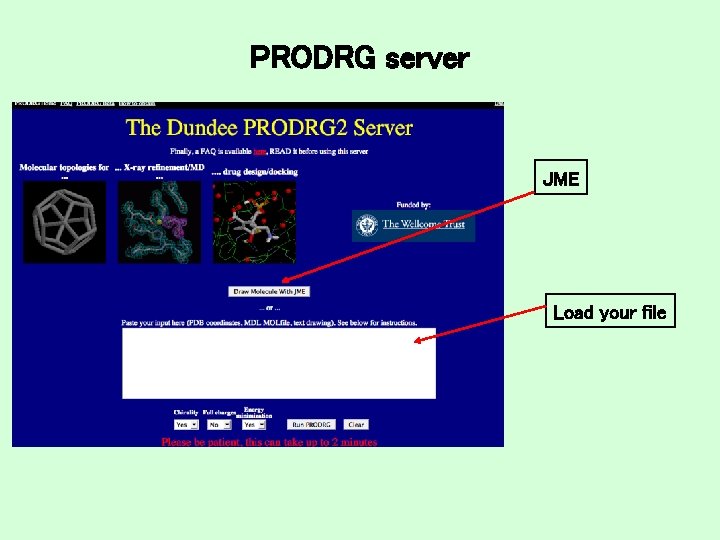 PRODRG server JME Load your file 