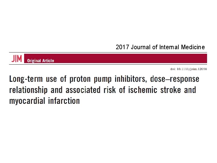 2017 Journal of Internal Medicine 