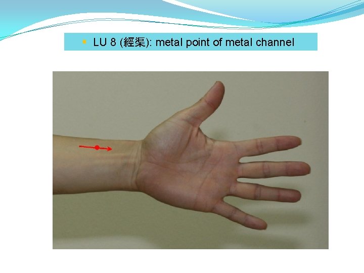 § LU 8 (經渠): metal point of metal channel 