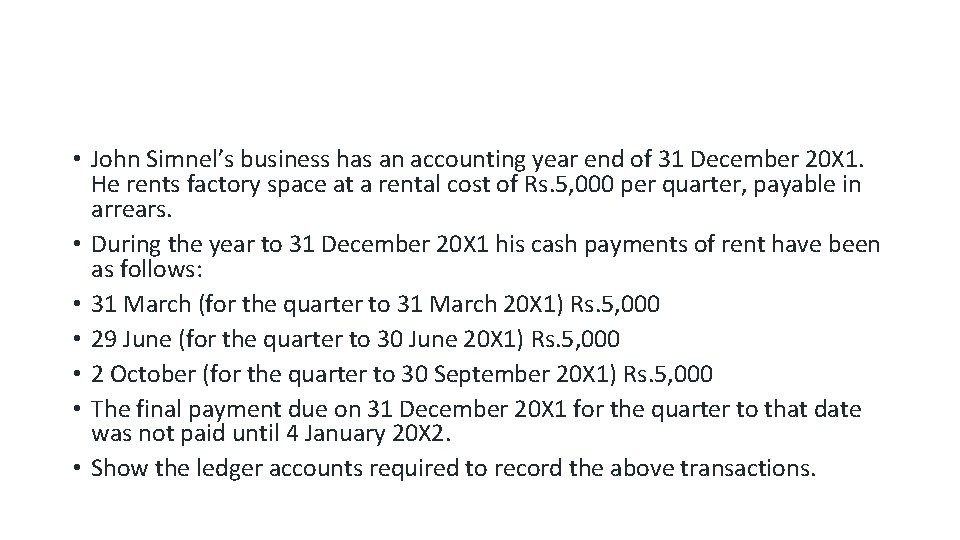  • John Simnel’s business has an accounting year end of 31 December 20