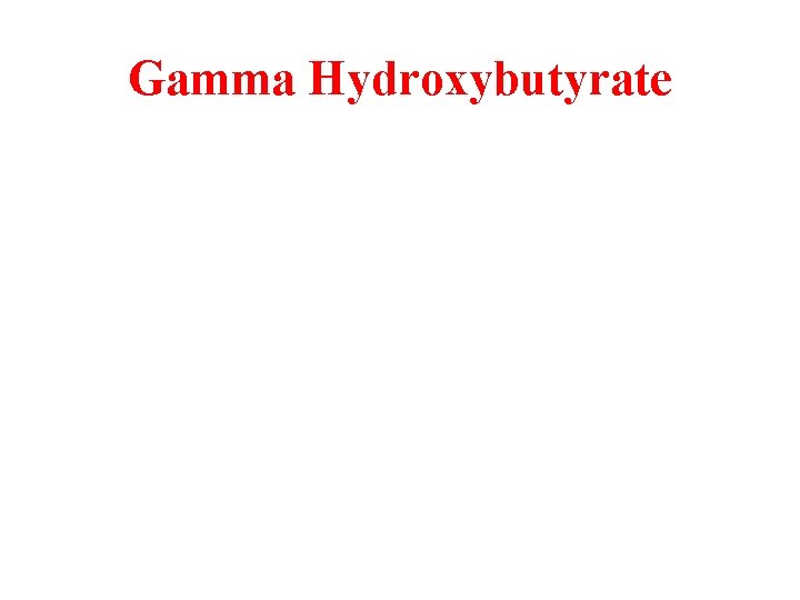 Gamma Hydroxybutyrate 