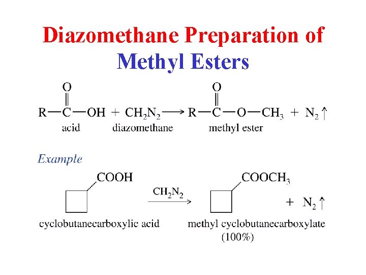 Diazomethane Preparation of Methyl Esters 