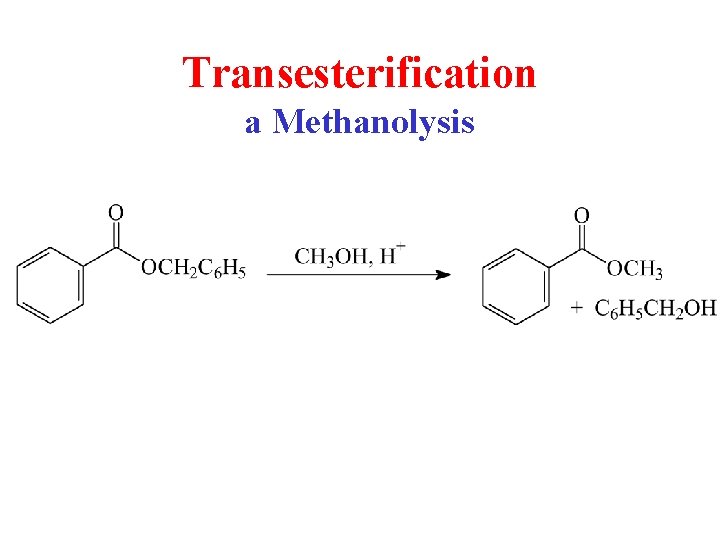 Transesterification a Methanolysis 