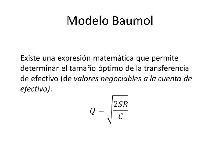 Modelo Baumol 