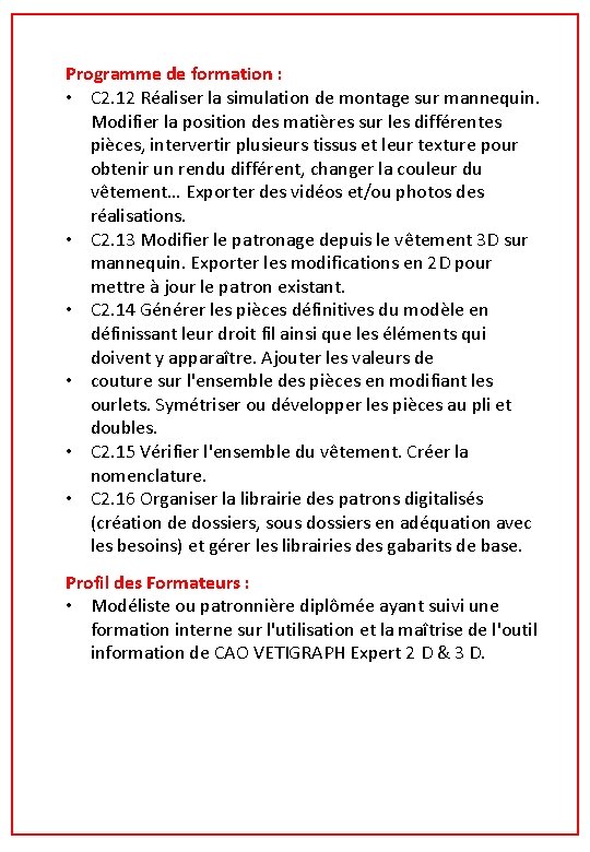 Programme de formation : • C 2. 12 Réaliser la simulation de montage sur Programme de formation : • C 2. 12 Réaliser la simulation de montage sur