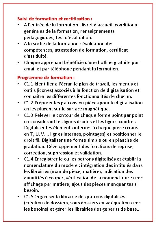 Suivi de formation et certification : • A l'entrée de la formation : livret Suivi de formation et certification : • A l'entrée de la formation : livret