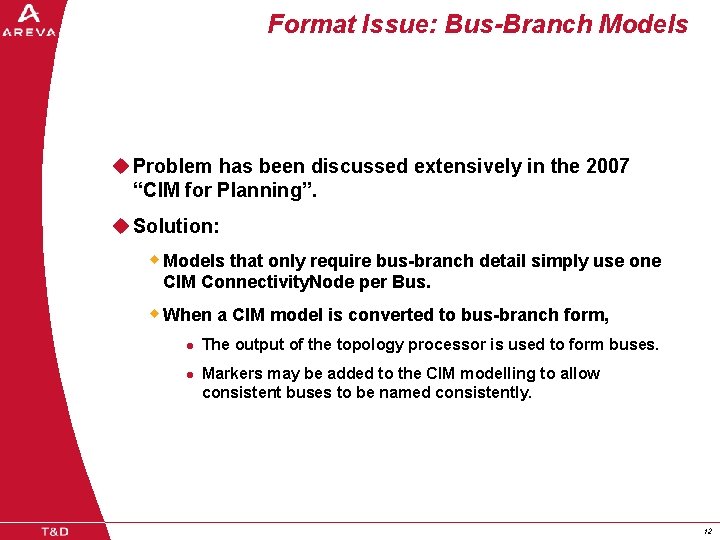 Format Issue: Bus-Branch Models u Problem has been discussed extensively in the 2007 “CIM