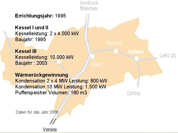 Errichtungsjahr: 1995 Kessel I und II Kesselleistung: 2 x 4. 000 k. W Baujahr: