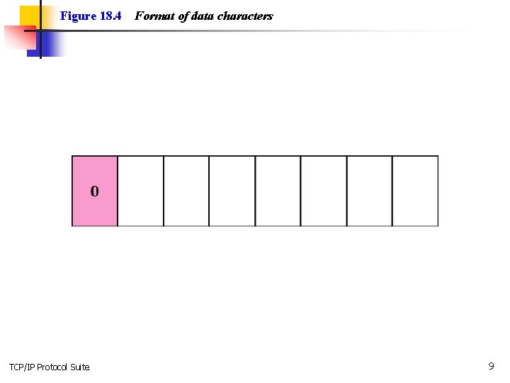 Figure 18. 4 TCP/IP Protocol Suite Format of data characters 9 