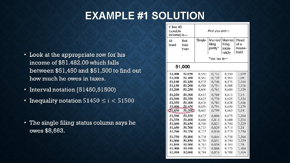 EXAMPLE #1 SOLUTION • 