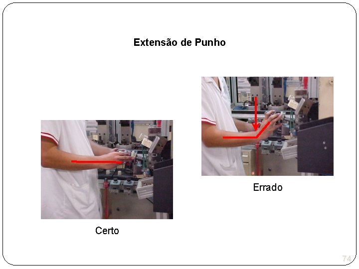 Extensão de Punho Errado Certo 74 