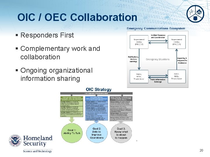 OIC / OEC Collaboration § Responders First § Complementary work and collaboration § Ongoing