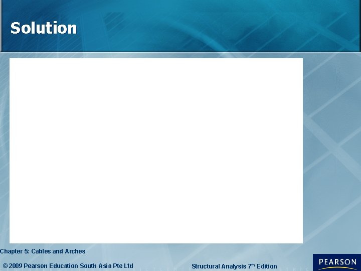 Solution Chapter 5: Cables and Arches © 2009 Pearson Education South Asia Pte Ltd