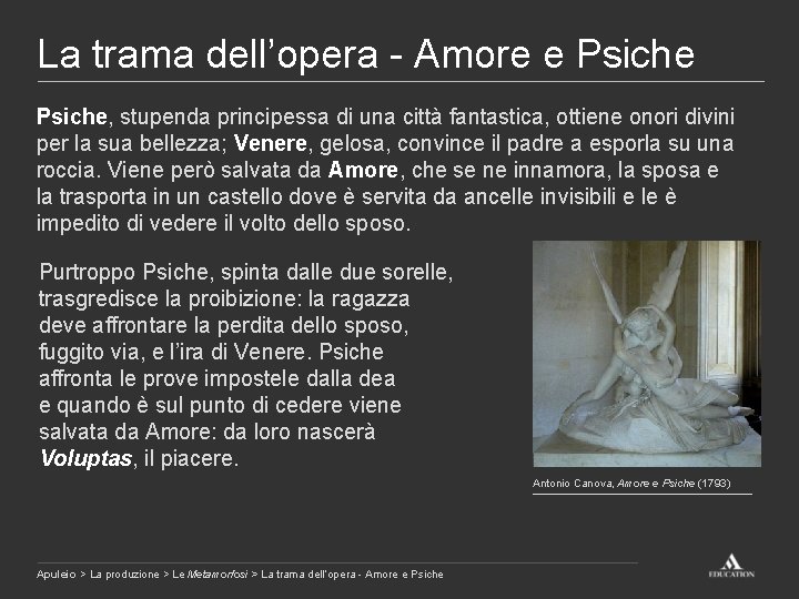 La trama dell’opera - Amore e Psiche, stupenda principessa di una città fantastica, ottiene