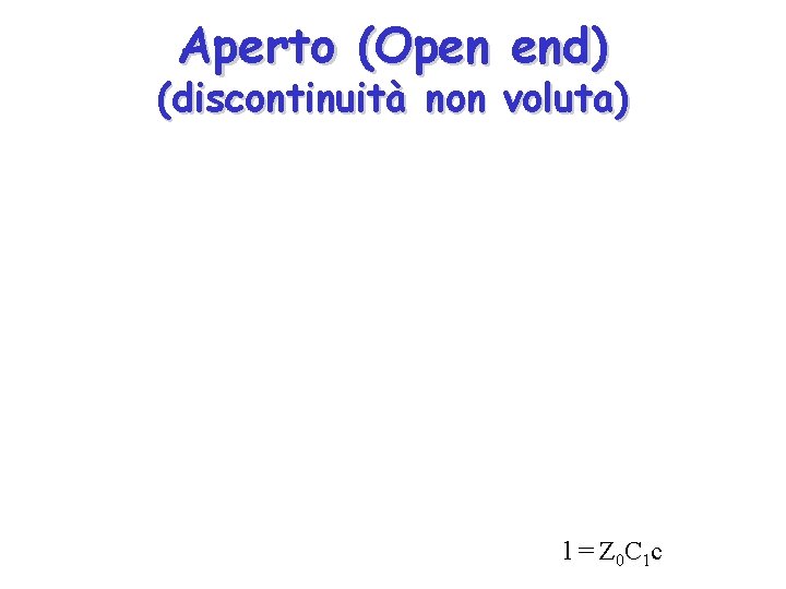 Aperto (Open end) (discontinuità non voluta) l = Z 0 C 1 c 