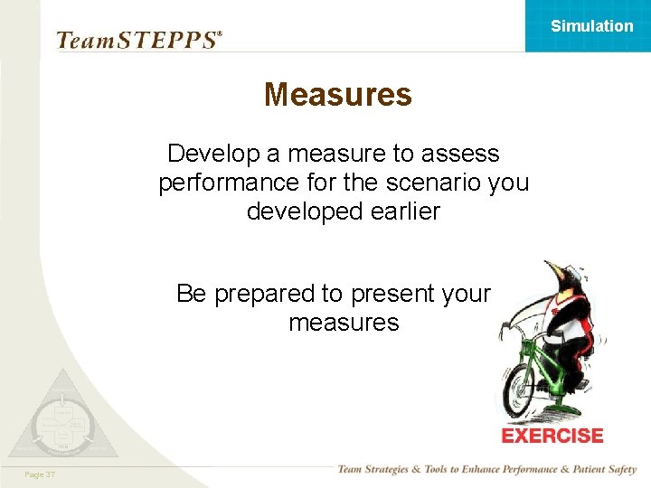 Simulation Measures Develop a measure to assess performance for the scenario you developed earlier