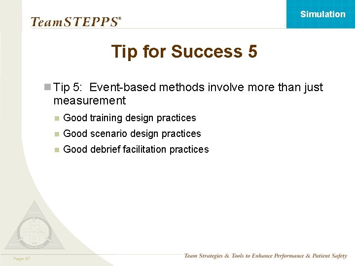 Simulation Tip for Success 5 n Tip 5: Event-based methods involve more than just