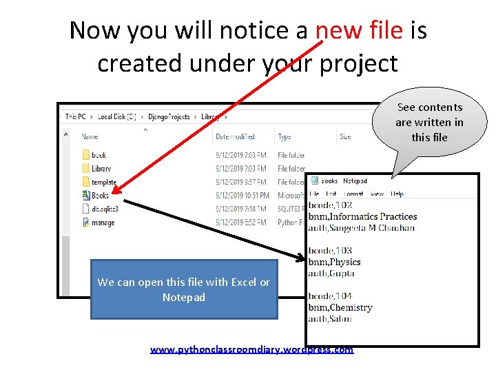 Now you will notice a new file is created under your project See contents