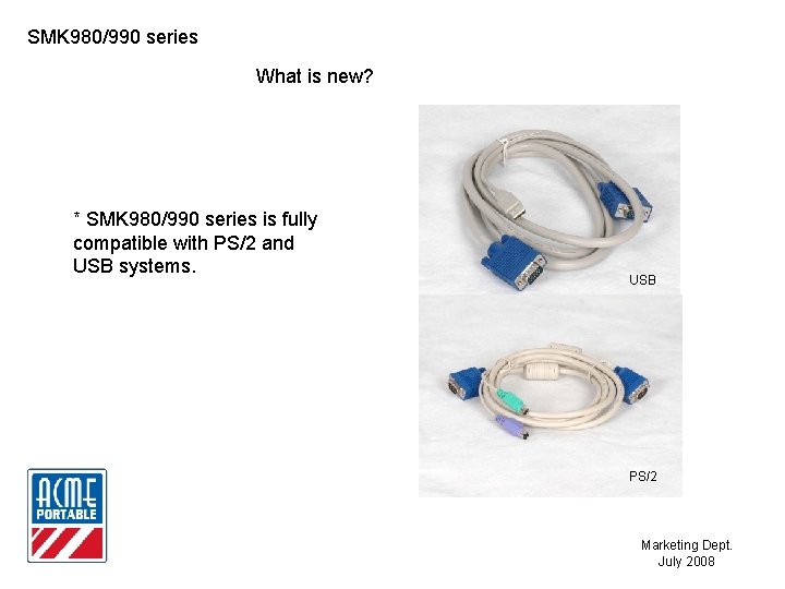 SMK 980/990 series What is new? * SMK 980/990 series is fully compatible with