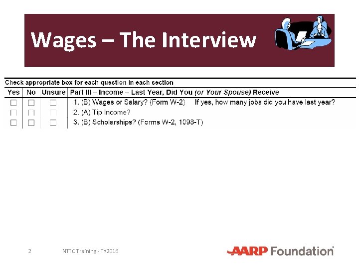 Wages – The Interview 2 NTTC Training - TY 2016 