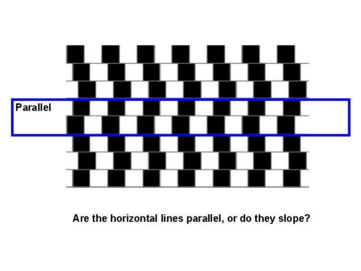 Parallel Are the horizontal lines parallel, or do they slope? 